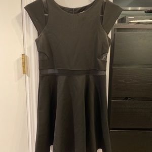 Elisa B size 12 black flowy formal dress with mesh cutouts